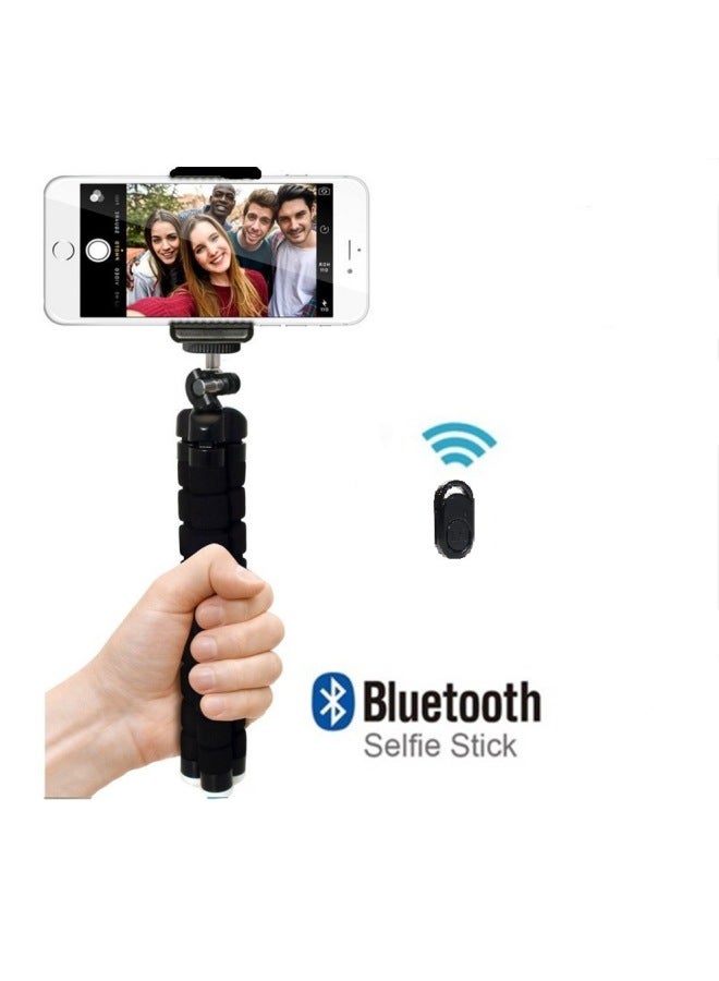 Sponge Octopus Tripod Neutral Mobile Phone Bluetooth Selfie Photo Set Bracket Live Broadcast Bracket Tripod-Color:Selfie Bare Metal  - Image 3