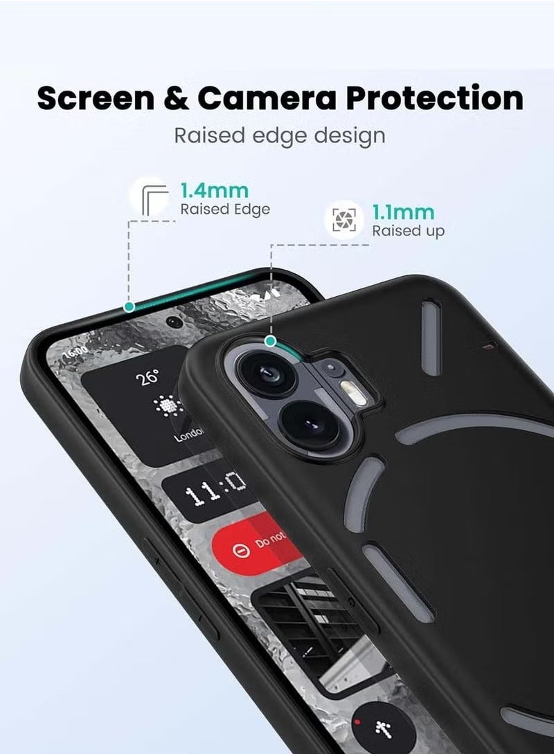 غطاء هاتف TPU سائل رقيق للغاية لهاتف Nothing (2) 5G 2023 - أسود، مضاد للصدمات، مقاوم للخدوش، تصميم نحيف، خفيف الوزن، مرن مع لمسة نهائية غير لامعة - Image 2