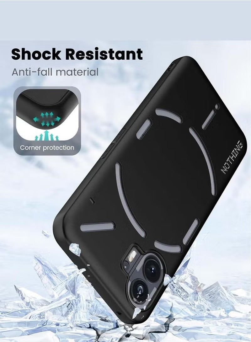 غطاء هاتف TPU سائل رقيق للغاية لهاتف Nothing (2) 5G 2023 - أسود، مضاد للصدمات، مقاوم للخدوش، تصميم نحيف، خفيف الوزن، مرن مع لمسة نهائية غير لامعة - Image 3