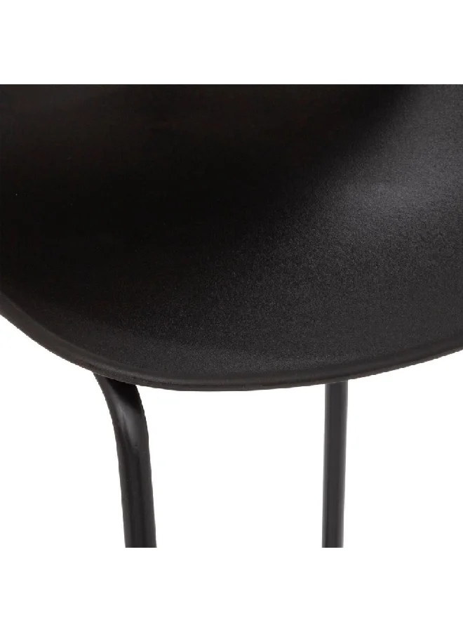 atmosphera Otac Contemporary Design Polypropylene and Metal Bar Stool Black  82 x 47 x 48.5 cm 194619C