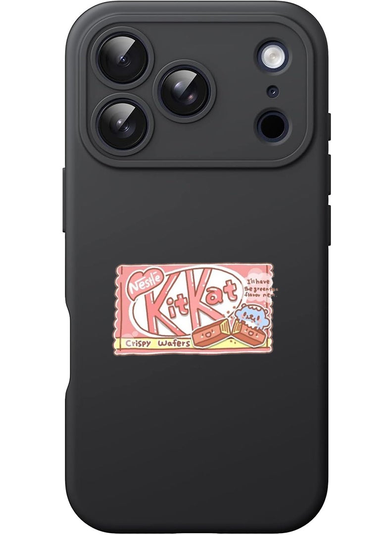 Theodor Protective Slim Fit Case Liquid Silicone Cover with Full Body Protection Anti-Scratch Shockproof Case For Apple iPhone 17 Pro (Black) KitKat - Image 1