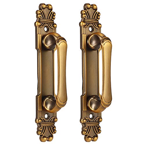 Haofy 2Pcs/Set European Style Door Handle, Antique Wardrobe Handles Metal Sliding Door Handle for Drawer Cupboard Accessory - Image 1