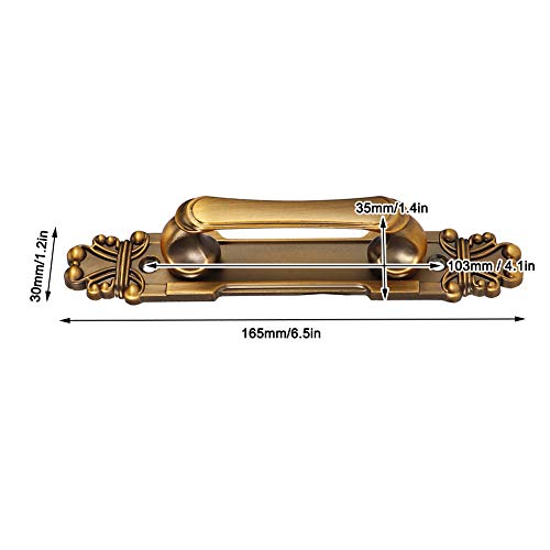 Haofy 2Pcs/Set European Style Door Handle, Antique Wardrobe Handles Metal Sliding Door Handle for Drawer Cupboard Accessory - Image 3
