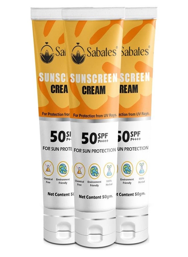 Sabates Sunscreen Cream Blue light protect | No White Cast | Water resistant, Ultra light & Non sticky | Oily, Dry & Sensitive Skin| Sunscreen spf 50 for oily skin - Image 1
