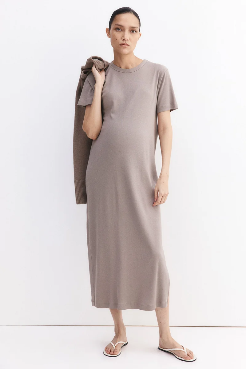 H&M MAMA Ribbed T-shirt dress