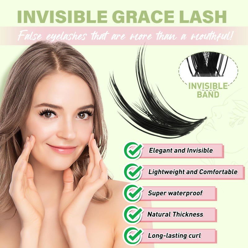 KEYYOU Fairy Wink Lash Clusters Kit Lash Extension Kit D Curl 144Pcs Eyelash Extension Wispy Natural Invisible Band with Waterproof DIY at Home(Fairy Wink-D-8-18MIX) - Image 3