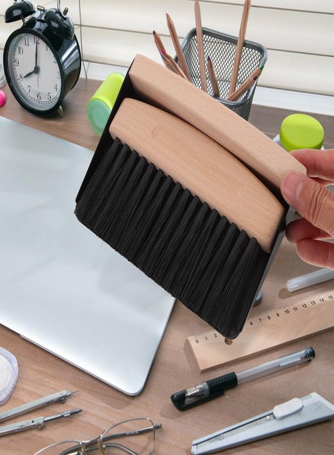 PartyKindom Mini Broom and Dustpan Set for Desktop Cleaning Compact Wooden Brush with Nylon Bristles Multipurpose Small Sweeping Tool for Home Car and Pet Areas - Image 5