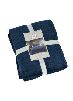 Cottage 3 Pcs Velvet Bedspread Darkk Blue King Size,260*260+2*50*75+5  - Image 1