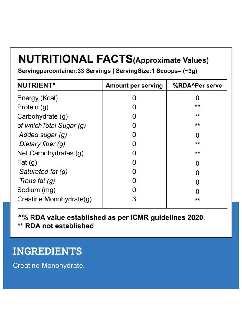 Wellcore Creatine Unflavored 100g - Image 2