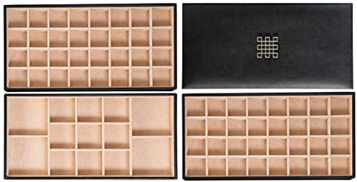 Glenor Co Earring Organizer Tray - 3 Large Stackable Trays with Lid -77 Slot Classic Jewelry Storage Display Case for Drawer or Dresser - Holder for Earring Ring Necklace or Cufflinks - Image 3