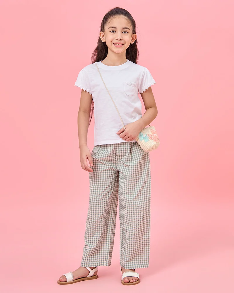 Redtag Girls White Printed T-Shirt