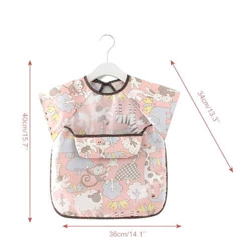 TONY STARK Waterproof Washable Full Sleeves Apron Feeding Bibs with Super Absorbent, Soft, Comfortable & Lightweight for Infants & Baby Toddlers 6+ Months (Dino Snap) - Image 2