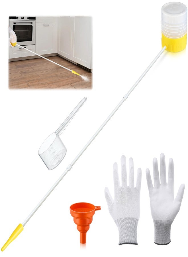 Mysora Adjustable 12'' to 36'' Diatomaceous Earth Powder Duster Kit, Diatomaceous Earth Dust Applicator with Scoop, 14g Funnel & Protective Gloves, Powder Sprayer for Indoor Outdoor Use (Yellow - Image 1