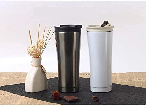 we3 500ml Stainless Steel Tumbler Double Wall Vacuum with Lid Tumblers Travel Mug Coffee Cup for Home Office Outdoor Works Great for Ice Drinks and Hot Beverage (White, Pack of 2) - Image 5