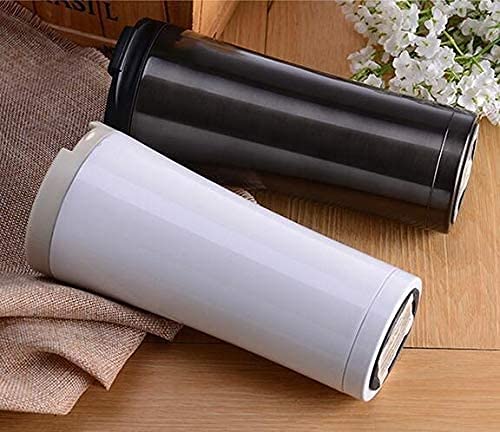 we3 500ml Stainless Steel Tumbler Double Wall Vacuum with Lid Tumblers Travel Mug Coffee Cup for Home Office Outdoor Works Great for Ice Drinks and Hot Beverage (White, Pack of 2) - Image 4