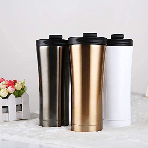 we3 500ml Stainless Steel Tumbler Double Wall Vacuum with Lid Tumblers Travel Mug Coffee Cup for Home Office Outdoor Works Great for Ice Drinks and Hot Beverage (White, Pack of 2) - Image 3