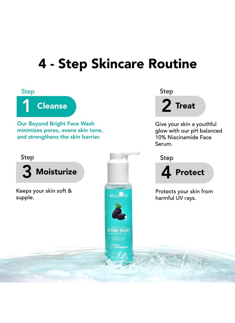 BELLAVITA Beyond Bright Face Wash | Niacinamide, Alpha Arbutin & Mulberry | Treats Pigmentation | Repairs Skin Barrier | pH Balanced | Non-Irritating | Men and Women 100 ml  - Image 5