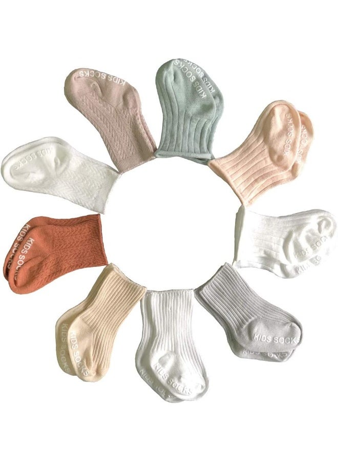 Qandsweet QandSweet Baby Boy Combed Cotton Socks Toddler Ankle Sock Non-Skid for Newborn Infant Childrens - Image 1
