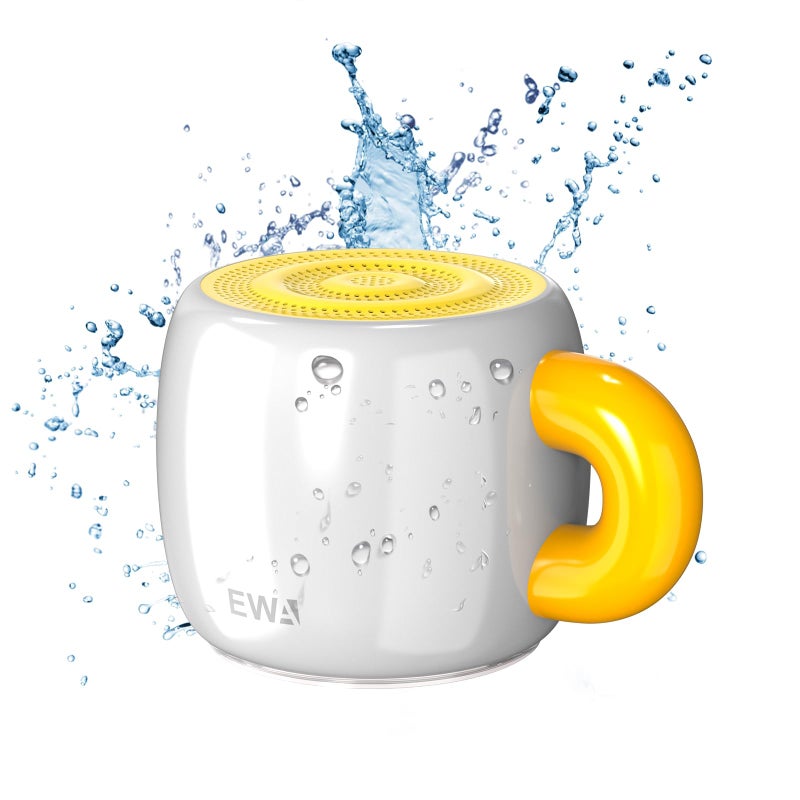 EWA Bluetooth Speaker, Mini Portable Bluetooth Speaker with Creative Cup-Shaped Design, IP67 Waterproof, Loud & Clear Sound, Ideal Gift for Desk, Travel & Holidays, A163 (White) - Image 1