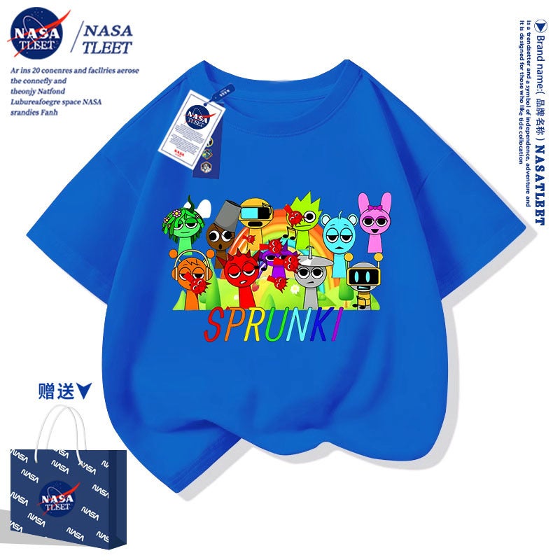 Nasa Co-Branded Short-Sleeved T-Shirt For Boys And Girls Sprunki Music Rhythm Box Clothes Kidsren'S Summer Clothes - Image 4