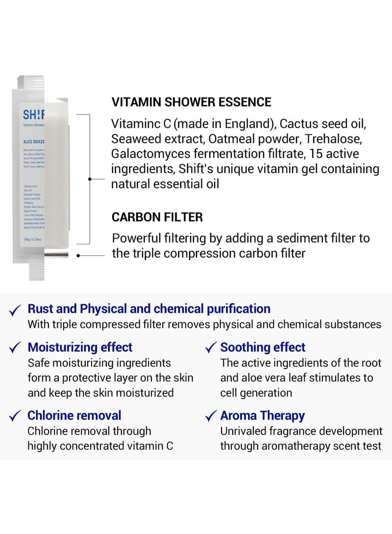 SH!FT First Edition  Shower Head Filter Set with Blossom Scent Includes Mini Filter Main Filter and Shower Head Easy Install for Travel and Home - Image 2