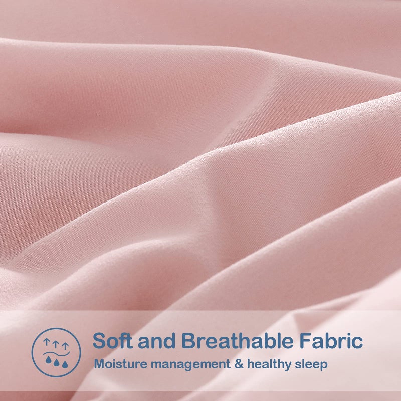 EASELAND Full Size Down Alternative Comforter - Quilted Duvet Insert for All Seasons, Soft Lightweight with Corner Tabs, Summer Winter Warm Bedding, Pink 82×86 Inches - Image 4