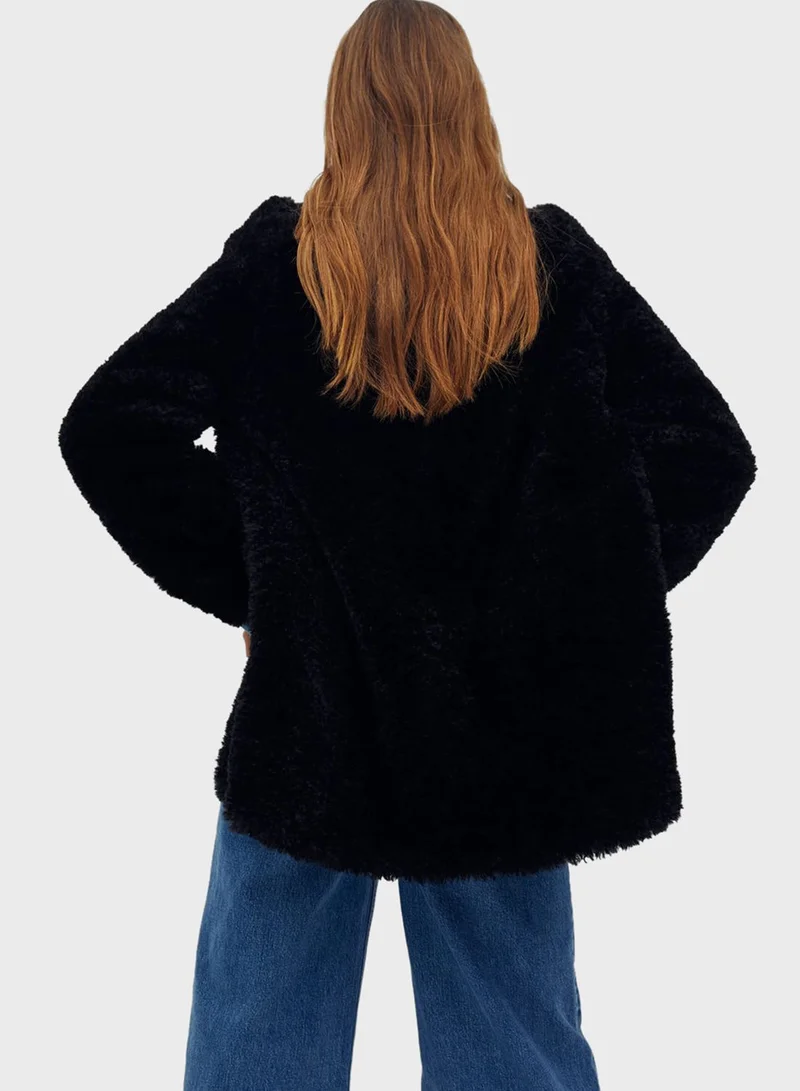 MANGO Faux Fur Coat