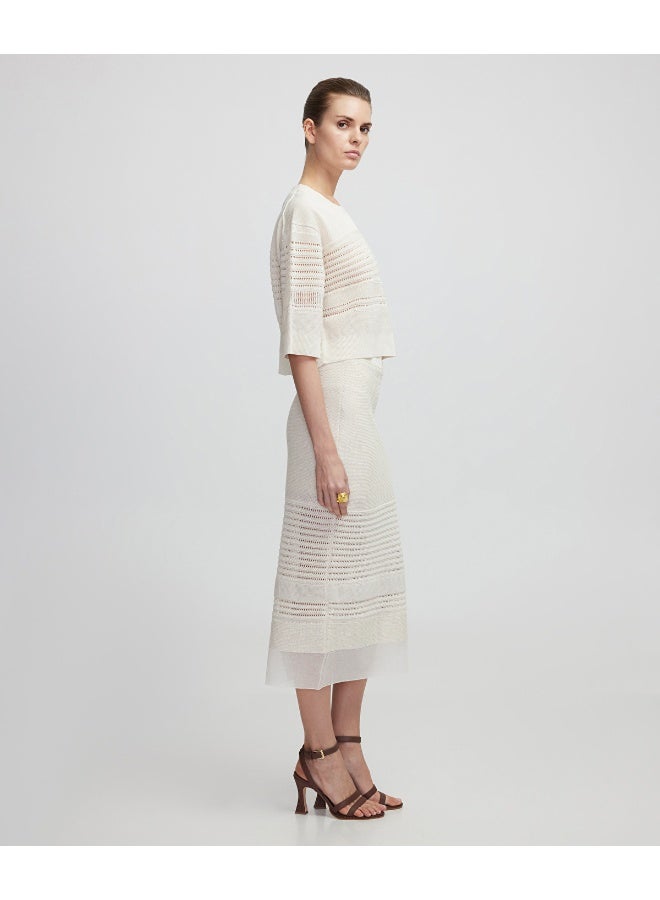 Ipekyol Contrast Textured Knit Skirt - Image 3