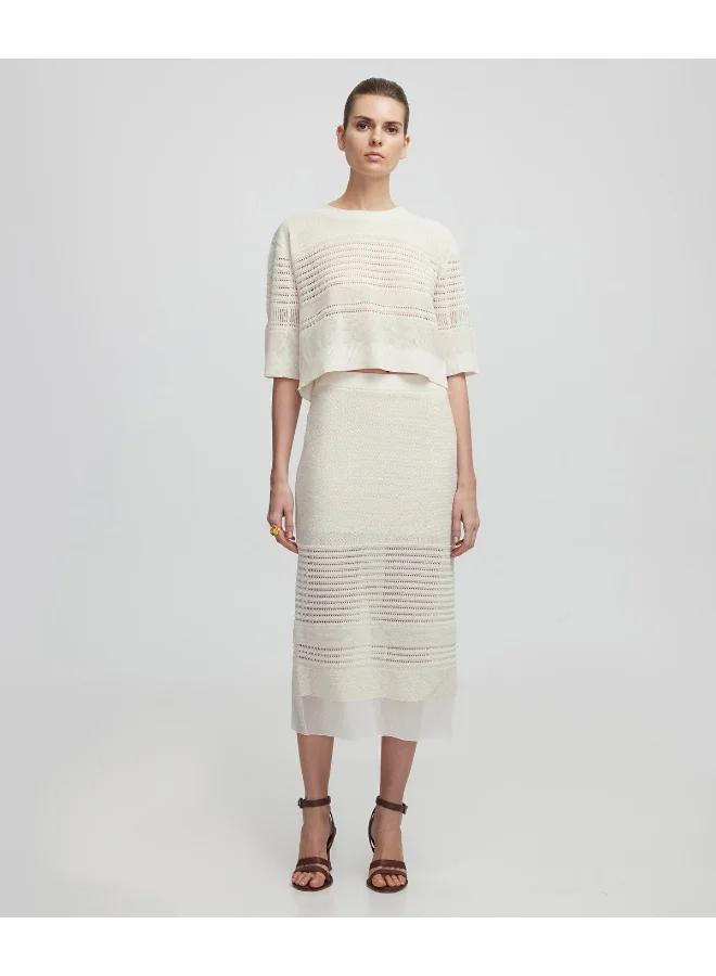 ابيكول Contrast Textured Knit Skirt