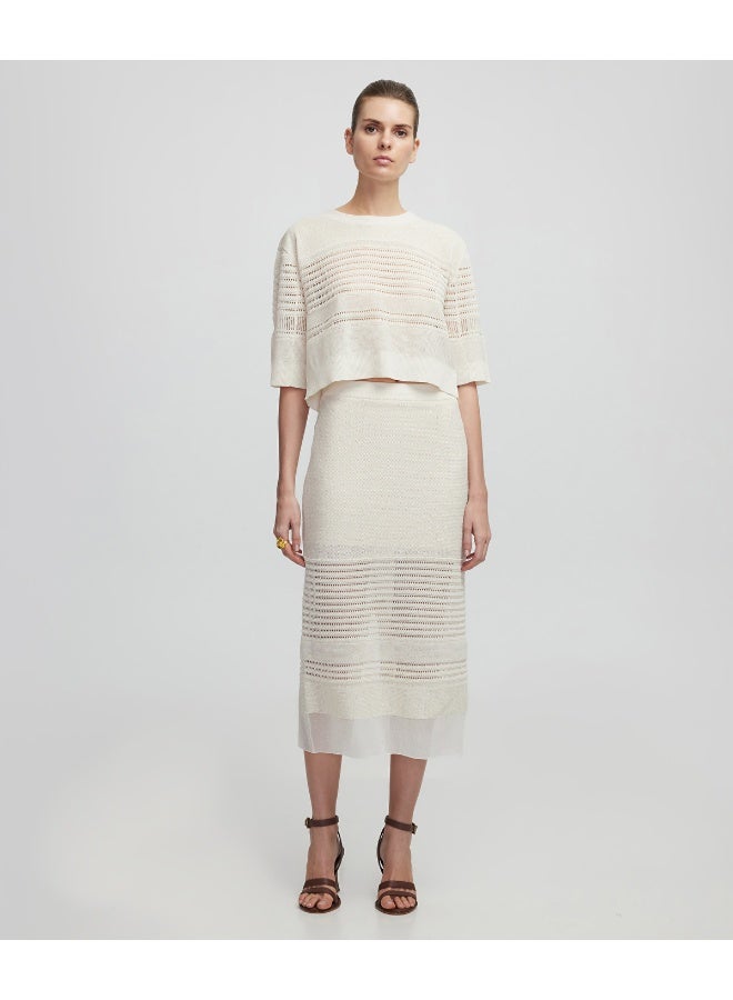 Ipekyol Contrast Textured Knit Skirt - Image 1