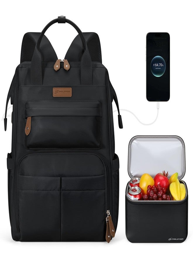 Maelstrom Travel Backpack for Women Men,Laptop Backpack Fits 15.6-17.3 Inch Laptop, Water Resistant Carry On Backpack with Detachable Lunch Box,Black - Image 1