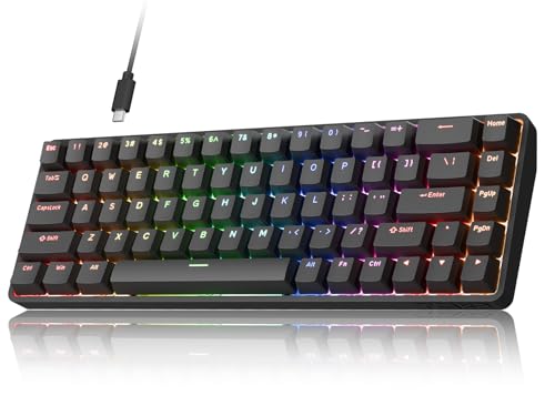 TMKB Technology Mechanical KeyBoard TMKB 60% Hall Effect Magnetic Mechanical Gaming Keyboard, 8K Hz, Web Driver No App, Rapid Trigger, Adjustable Actuation, RGB Balcklit, Wired Keyboard for PC Laptop Gamer, Black - Image 1