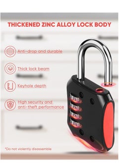 Generic Combination Padlocks 2 Pack Gym Locker Padlocks Shackle Number pad Lock Outdoor with 4-Digit Smooth Dial Heavy Duty for School lockers Garden Gate Cabinets Toolboxes Case  - Image 2