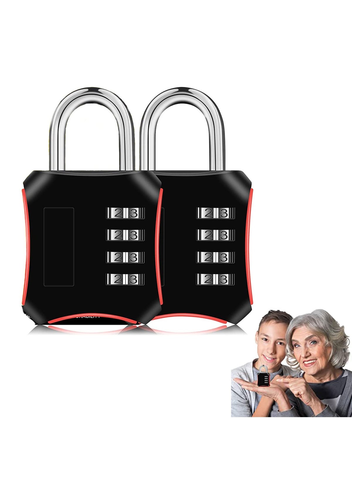 Generic Combination Padlocks 2 Pack Gym Locker Padlocks Shackle Number ...