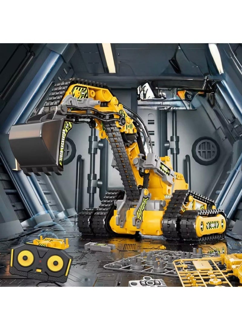 توي لاند مجموعة مركبات هندسية مجمعة 4 في 1 - لعبة شاحنة بناء تعمل بالتحكم عن بُعد - Image 3