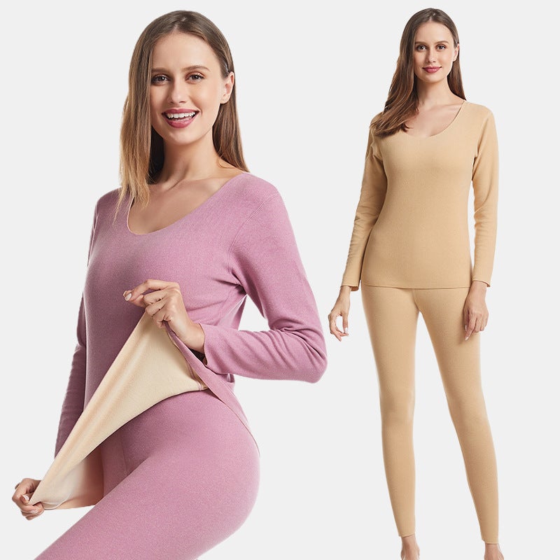 Women'S Seamless Thermal Underwear Double-Sided Brushed Seamless Long-Sleeved Trousers Warm Suit - Image 5
