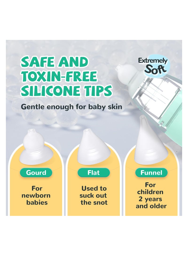 Baby Nasal Aspirator with Light and Music, Includes 3 Tips and Tweezers for Easy Use and Comfort - Image 3