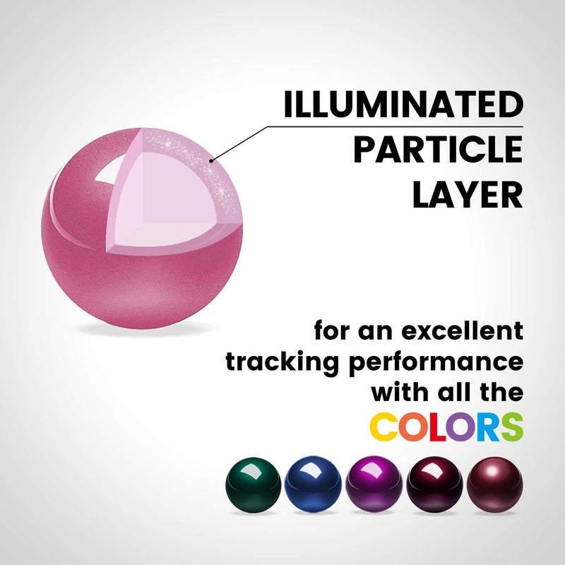 Perixx PERIPRO-303 X2D Replacement Trackball Set of 2 PERIMICE-517/717/520/720 Compatible with Logitech M575/M570 and Elecom Trackball Mouse - Polished Finish - Black and Pink 2 Color Set… - Image 2
