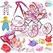 Dreamon Baby Doll Stroller Toy Set with 125 Doll Diaper Changing 2 Doll Clothes Pacifier Storage Bag Baby Doll Accessories and Toy Baby Stroller for Girls Toddlers 35 46 57 Gifts for Pretend Play - Image 3