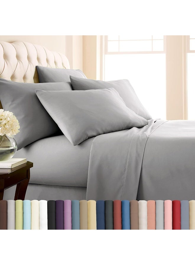 Southshore Fine Linens 6 Piece - Extra Deep Pocket Sheet Set - STEEL GRAY - King  - Image 1
