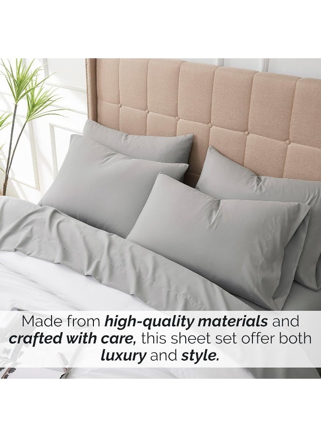 Southshore Fine Linens 6 Piece - Extra Deep Pocket Sheet Set - STEEL GRAY - King  - Image 4