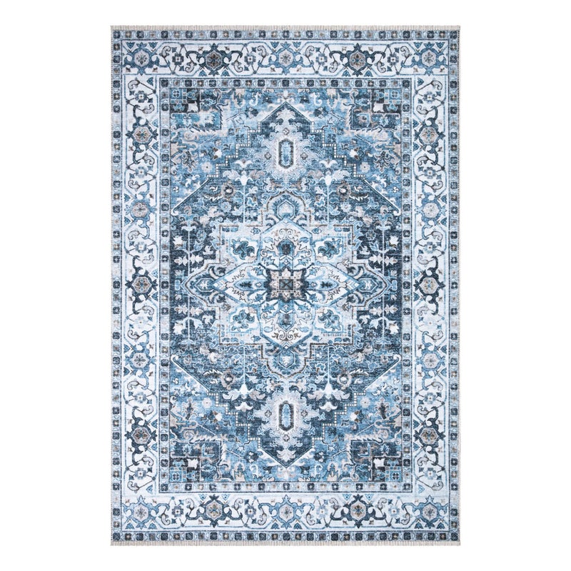 Bloom Rugs Caria قابلة للانزلاق 5x7 سجادة - سجادة المنطقة التقليدية الأزرق الغرفة لغرفة المعيشة غرفة الطعام والمطبخ - الحجم الدقيق: 5 "× 7" - Image 2
