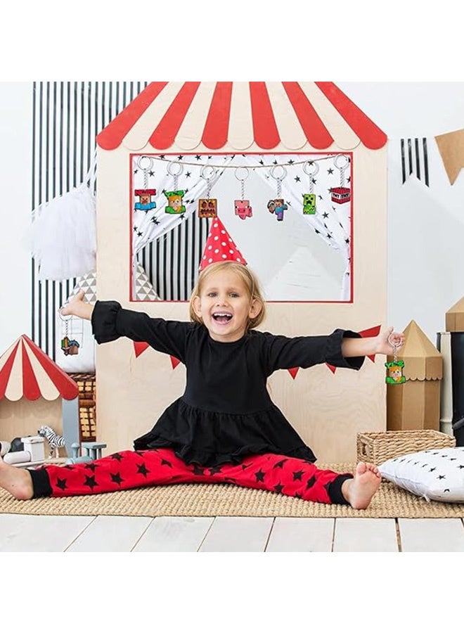 GMORO 10Pack of Minecraft Keychains Birthday Gift Light WeightKey Tags Portable Key Rings For Bag Backpack Boys Girls Kids - Image 2