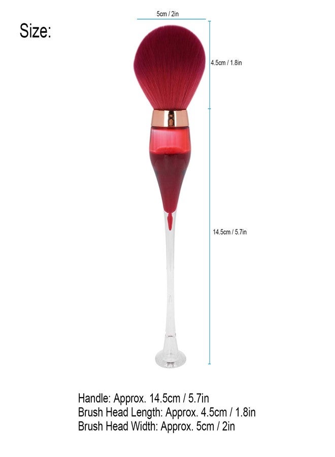 Ymiko Nail Brush Dust Remover,Nail Dust Cleaning Brush Nail Art Powder Remover Brush Cleaner Makeup Blush Brushes(Rose red) - Image 5