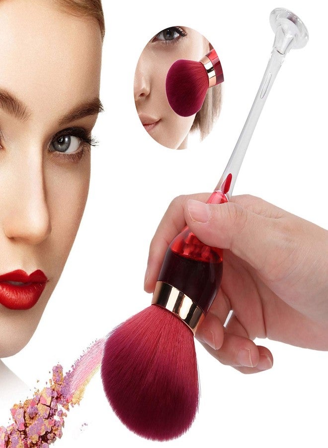 Ymiko Nail Brush Dust Remover,Nail Dust Cleaning Brush Nail Art Powder Remover Brush Cleaner Makeup Blush Brushes(Rose red) - Image 2