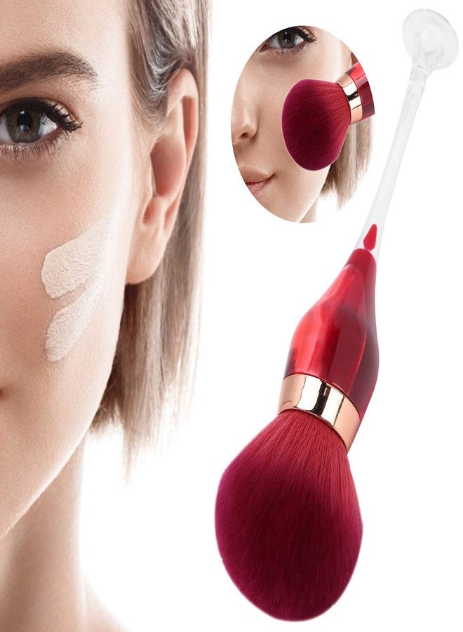 Ymiko Nail Brush Dust Remover,Nail Dust Cleaning Brush Nail Art Powder Remover Brush Cleaner Makeup Blush Brushes(Rose red) - Image 3