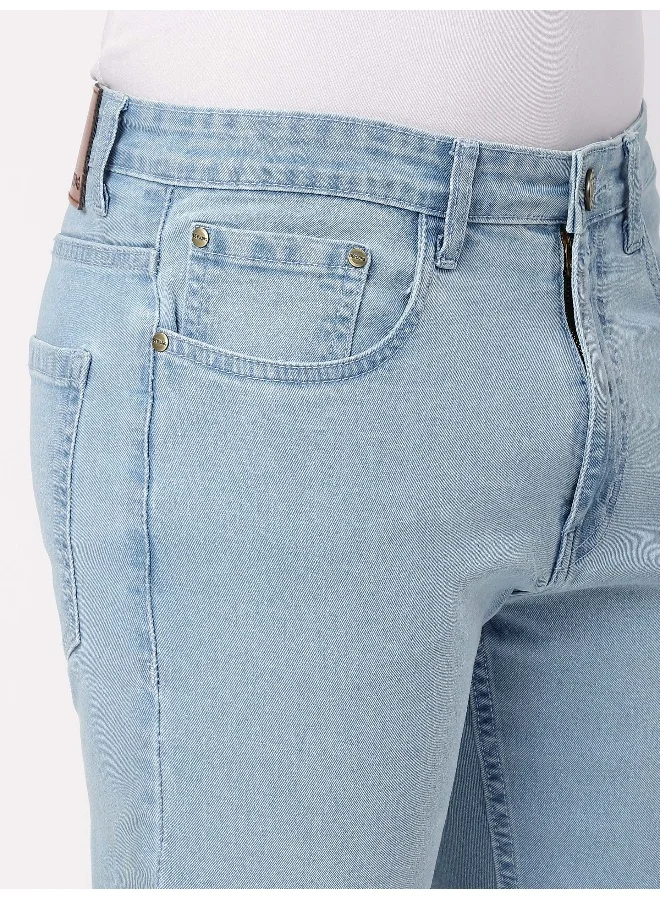 Beyoung Ice Blue Bootcut Jeans for men