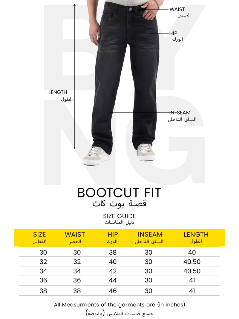 Beyoung Ice Blue Bootcut Jeans for men