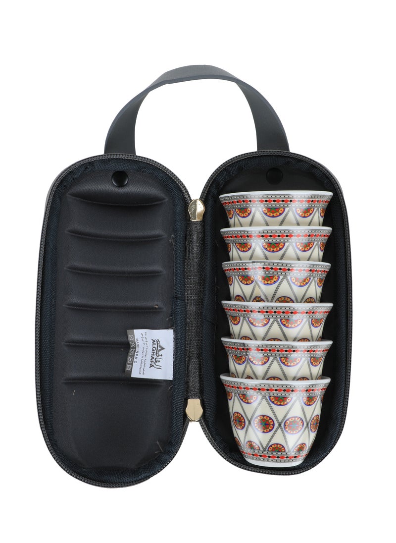 ALGHAFA Al-Ghafa bag of 6 Najdi coffee cups, white, 80 ml grey  - Image 2