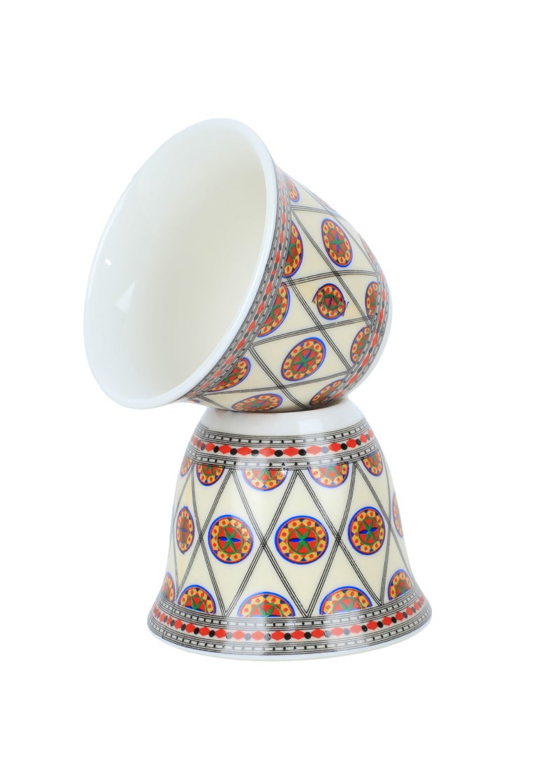ALGHAFA Al-Ghafa bag of 6 Najdi coffee cups, white, 80 ml grey  - Image 3